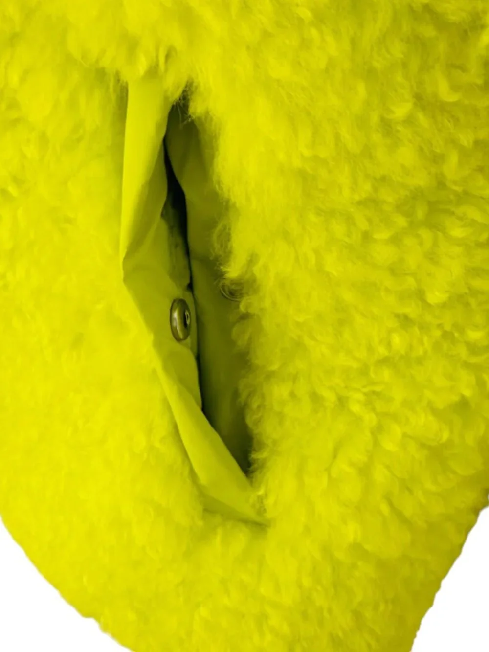 Save The Duck Girl's Sz 14 Thisbe Quilted Fluffy Fleece Yellow Green Jacket NEW